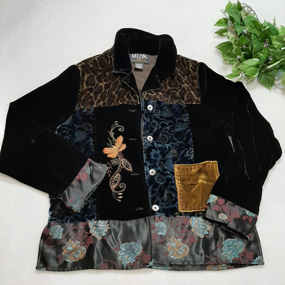 Melissa Collection Velvet‎ Color Block Top  XS - Picture 8 of 11